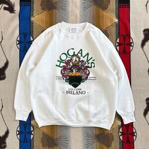 Vintage 80s Hogan’s Co. Cork Ireland Bar Crewneck Sweatshirt Size XL Pub Beer